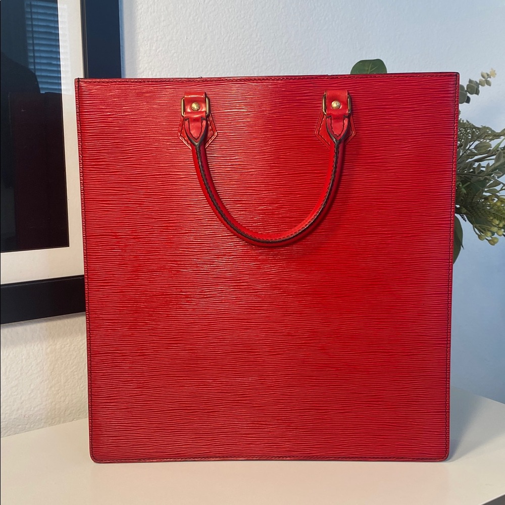 Louis Vuitton Vintage Red Epi Leather Sac Plat GM - Picture 3 of 17